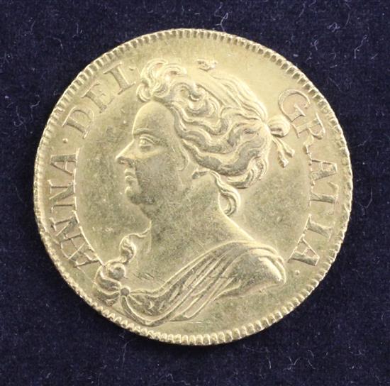 A Queen Anne gold guinea, 1711,